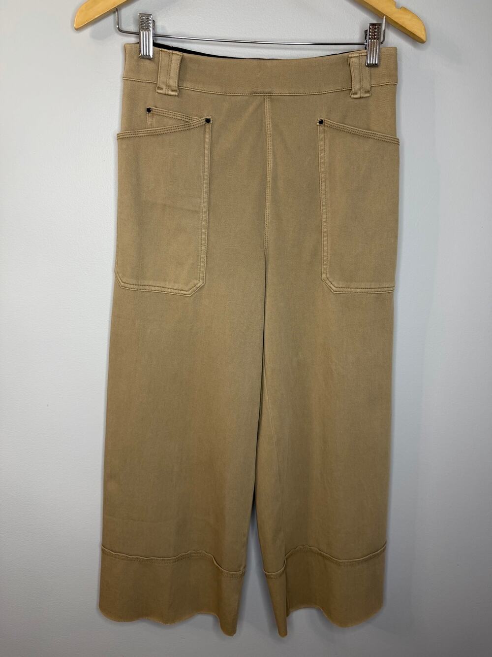 Lysse Jade Wide Leg Crop Pant Pull-on High Rise Tan Stretch Women's S